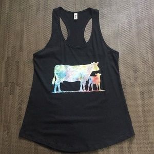 Ideal T By Next Level Black Razorback Tank Cows